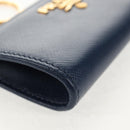 PRADA Key Case Safiano leather Navy Auth am9283V-7