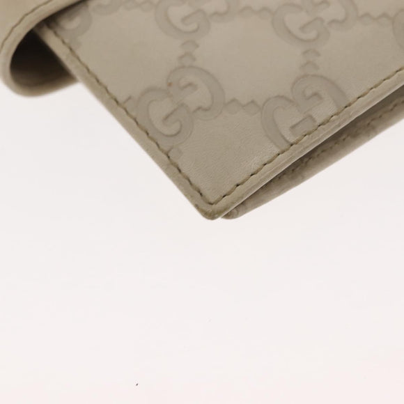 GUCCI GG Canvas Guccissima Day Planner Cover Leather White 115240 Auth am9285