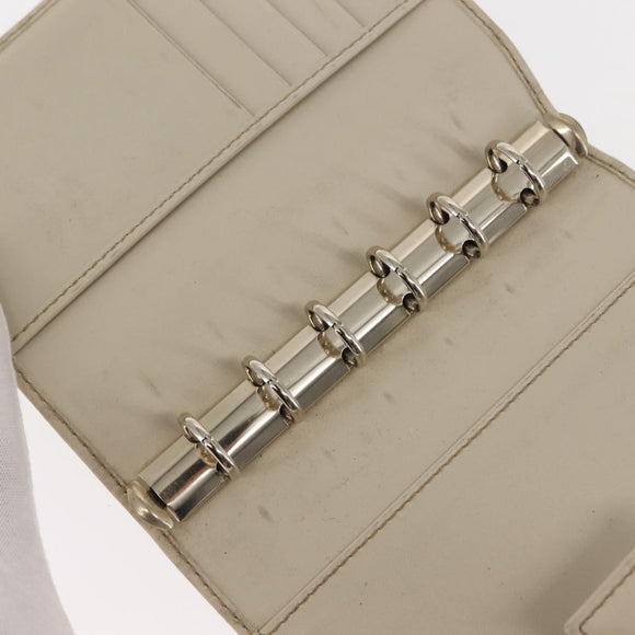 GUCCI GG Canvas Guccissima Day Planner Cover Leather White 115240 Auth am9285