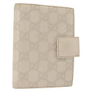 GUCCI GG Canvas Guccissima Day Planner Cover Leather White 115240 Auth am9285-1