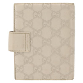 GUCCI GG Canvas Guccissima Day Planner Cover Leather White 115240 Auth am9285 - 0