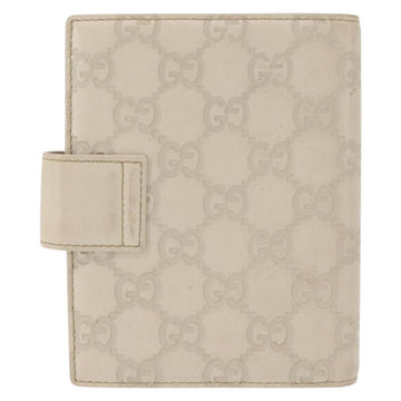 GUCCI GG Canvas Guccissima Day Planner Cover Leather White 115240 Auth am9285 - 0