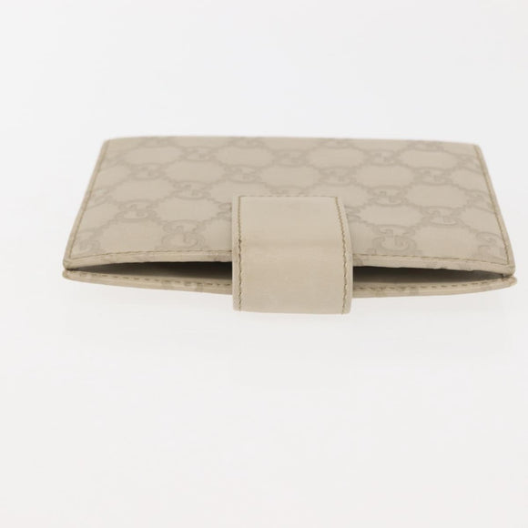 GUCCI GG Canvas Guccissima Day Planner Cover Leather White 115240 Auth am9285