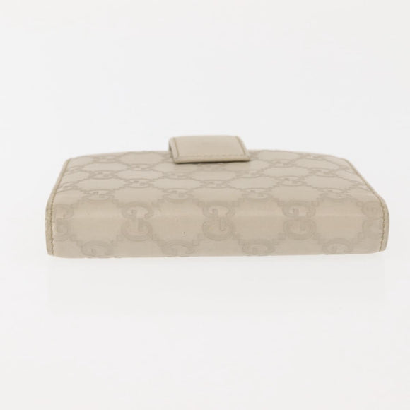 GUCCI GG Canvas Guccissima Day Planner Cover Leather White 115240 Auth am9285