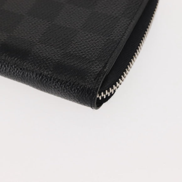 LOUIS VUITTON Damier Graphite Zippy Wallet Vertical N63095 LV Auth am9286