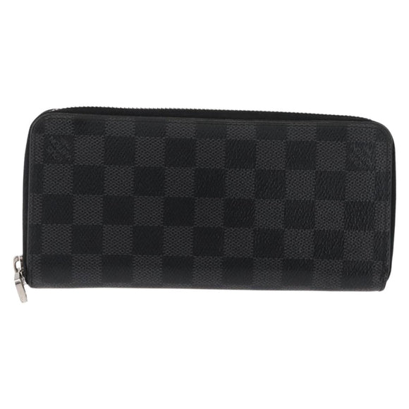 LOUIS VUITTON Damier Graphite Zippy Wallet Vertical N63095 LV Auth am9286