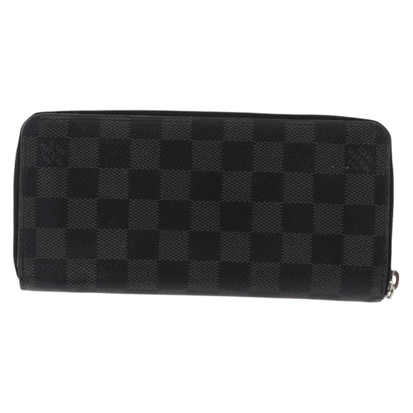LOUIS VUITTON Damier Graphite Zippy Wallet Vertical N63095 LV Auth am9286
