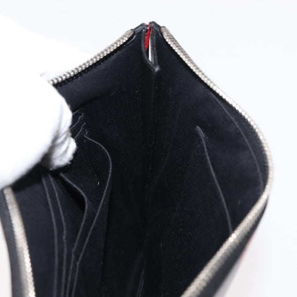 SAINT LAURENT Clutch Bag Leather Black Silver Auth am9294