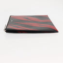 SAINT LAURENT Clutch Bag Leather Black Silver Auth am9294-4