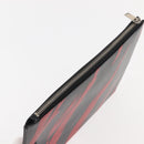 SAINT LAURENT Clutch Bag Leather Black Silver Auth am9294-5