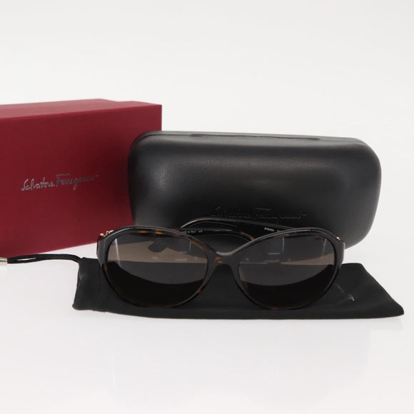Salvatore Ferragamo Gancini Sunglasses plastic Brown Auth am9295