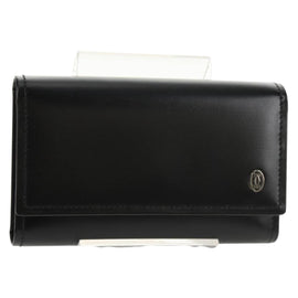 CARTIER Key Case Leather Black Auth am9296V