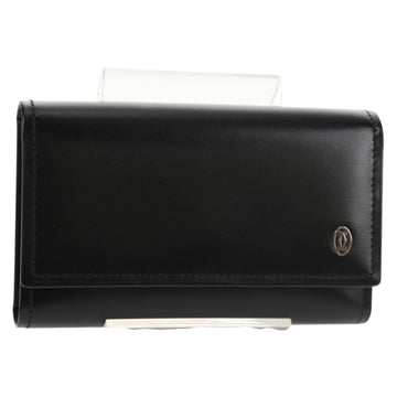 CARTIER Key Case Leather Black Auth am9296V