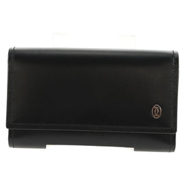 CARTIER Key Case Leather Black Auth am9296V - 0