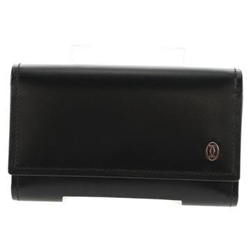 CARTIER Key Case Leather Black Auth am9296V - 0