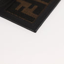 FENDI Zucca Canvas Card Case Black Brown Auth am9297-15