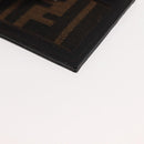 FENDI Zucca Canvas Card Case Black Brown Auth am9297-16