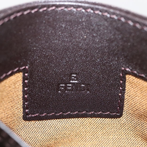 FENDI Zucca Canvas Card Case Black Brown Auth am9297