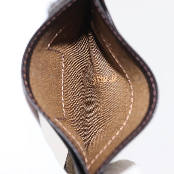 FENDI Zucca Canvas Card Case Black Brown Auth am9297