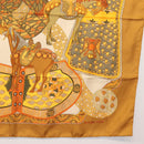 HERMES Carre 90 Scarf ""ART des STEPPES"" Silk Brown Auth am9303-10