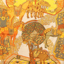 HERMES Carre 90 Scarf ""ART des STEPPES"" Silk Brown Auth am9303-6