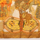 HERMES Carre 90 Scarf ""ART des STEPPES"" Silk Brown Auth am9303-9