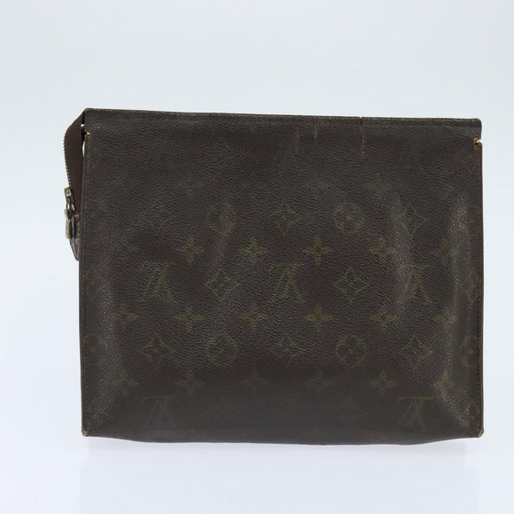 Burberrys Louis Vuitton Monogram Clutch Bag PVC Vintage 3 Set Beige Auth am9305