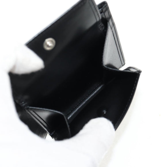 CARTIER Bifold Wallet Leather Black Auth am9307V