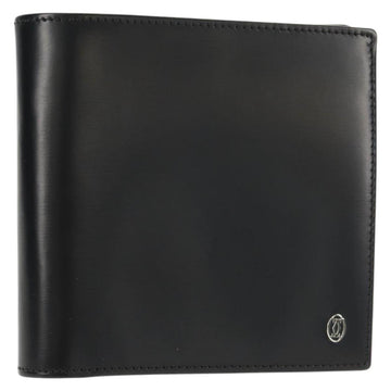 CARTIER Bifold Wallet Leather Black Auth am9307V
