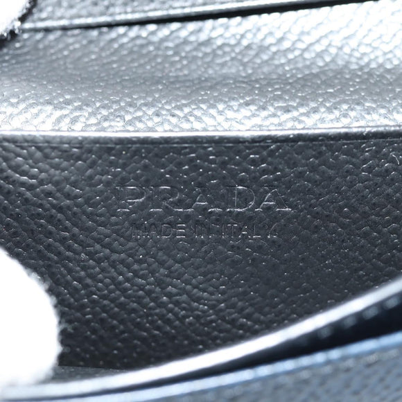 PRADA Card Case Leather Navy Auth am9308V