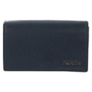 PRADA Card Case Leather Navy Auth am9308V-13