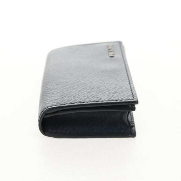 PRADA Card Case Leather Navy Auth am9308V