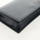 PRADA Card Case Leather Navy Auth am9308V-7
