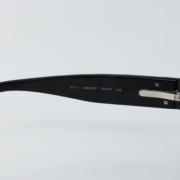 CHANEL COCO Mark Camelia Sunglasses plastic Black CC Auth am9311