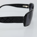 CHANEL COCO Mark Camelia Sunglasses plastic Black CC Auth am9311-8