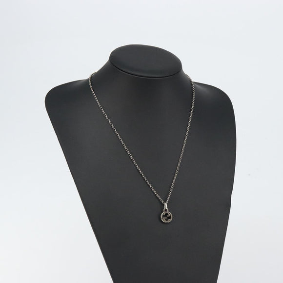 GUCCI Interlocking Necklace Ag925 Silver Auth am9313
