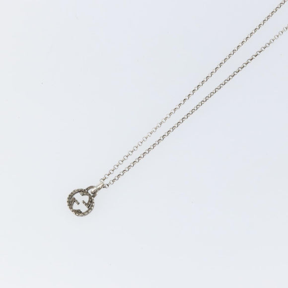 GUCCI Interlocking Necklace Ag925 Silver Auth am9313