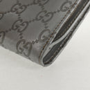 GUCCI GG Canvas Abbey Guccissima Bifold Wallet Leather Silver 154205 Auth am9314V-16