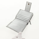 GUCCI GG Canvas Abbey Guccissima Bifold Wallet Leather Silver 154205 Auth am9314V-9