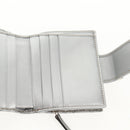 GUCCI GG Canvas Abbey Guccissima Bifold Wallet Leather Silver 154205 Auth am9314V-20