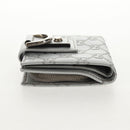 GUCCI GG Canvas Abbey Guccissima Bifold Wallet Leather Silver 154205 Auth am9314V-3