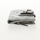 GUCCI GG Canvas Abbey Guccissima Bifold Wallet Leather Silver 154205 Auth am9314V-4