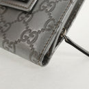 GUCCI GG Canvas Abbey Guccissima Bifold Wallet Leather Silver 154205 Auth am9314V-14