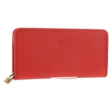 LOEWE Anagram Long Wallet Leather Red Auth am9318V