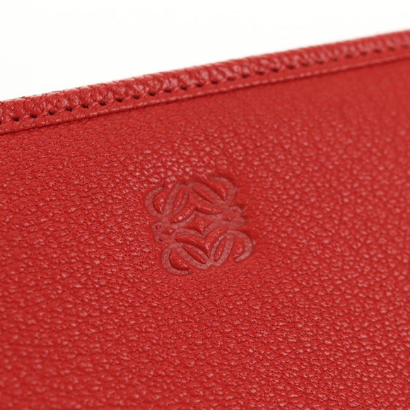LOEWE Anagram Long Wallet Leather Red Auth am9318V