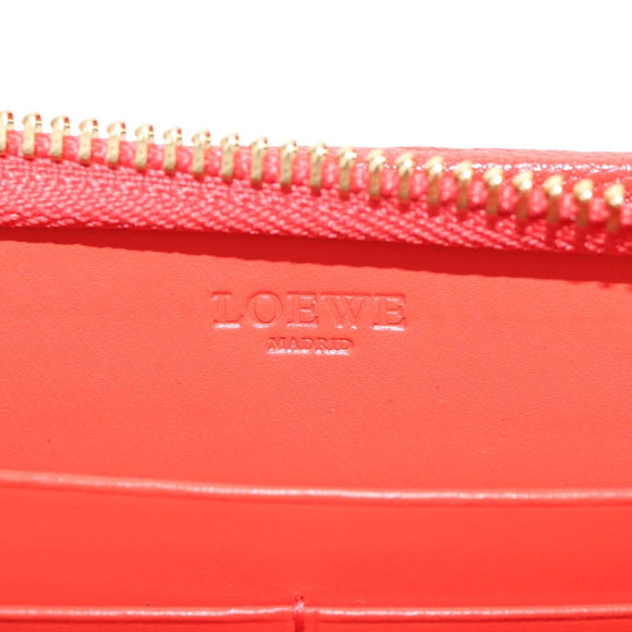 LOEWE Anagram Long Wallet Leather Red Auth am9318V
