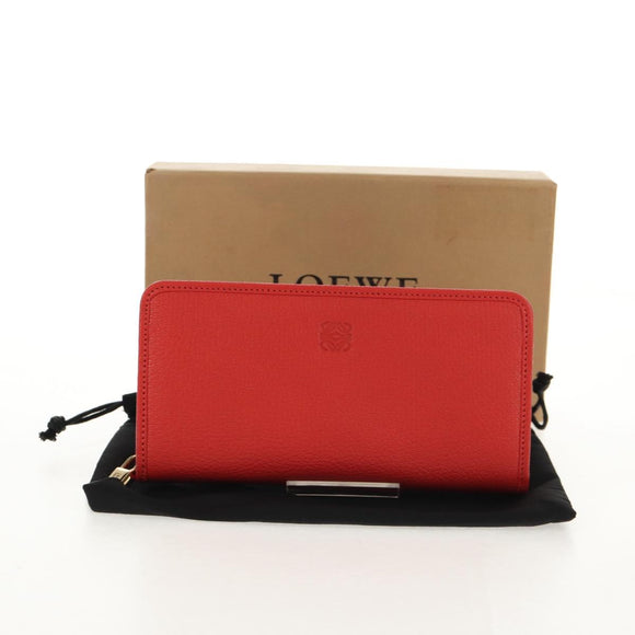 LOEWE Anagram Long Wallet Leather Red Auth am9318V