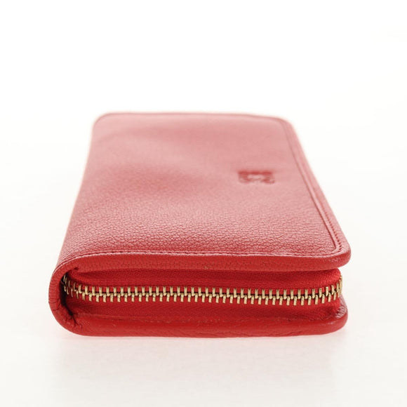 LOEWE Anagram Long Wallet Leather Red Auth am9318V