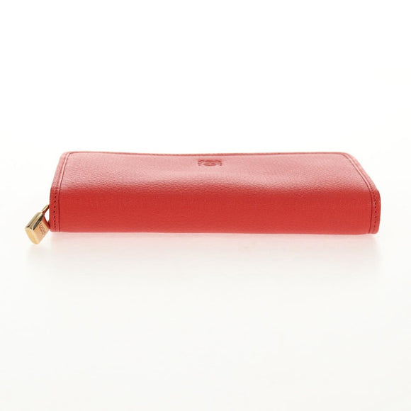 LOEWE Anagram Long Wallet Leather Red Auth am9318V
