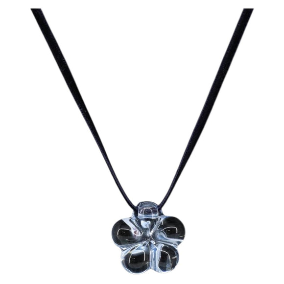 Baccarat Necklace Crystal glass Light Blue Auth am9319